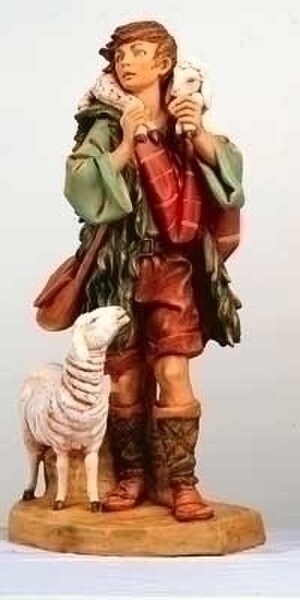 Replica Shepherd boy Gabriel Lamb Sheep nativity Sculptures Fontanini